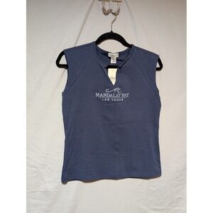 Mandalay Bay Las Vegas Women's Vintage Navy Sleeveless Shirt Logo Top‎ New XL